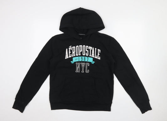 Womens UK Size M Aéropostale Black Pullover Hoodie