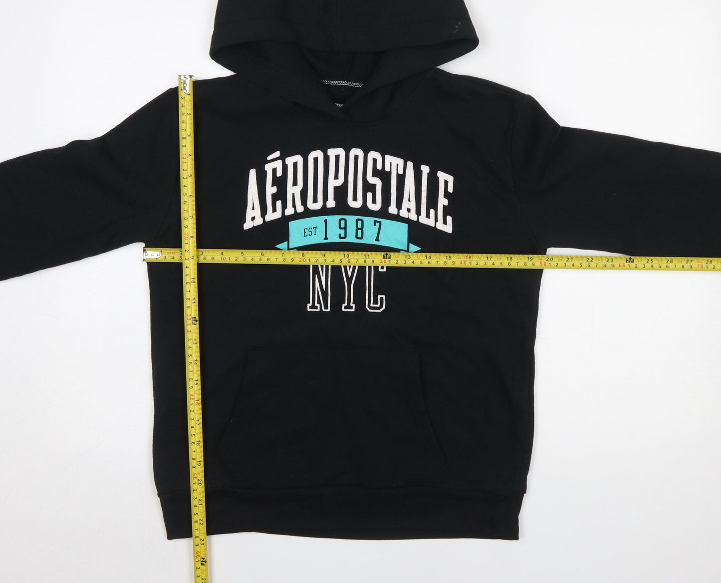 Womens UK Size M Aéropostale Black Pullover Hoodie