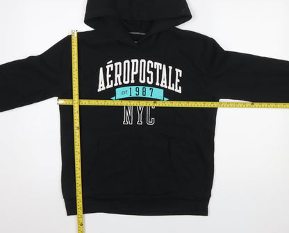 Womens UK Size M Aéropostale Black Pullover Hoodie