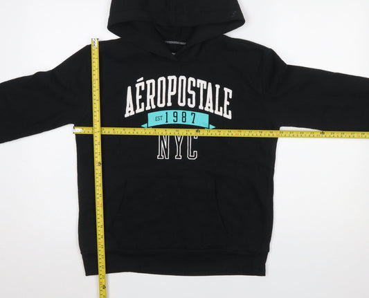 Womens UK Size M Aéropostale Black Pullover Hoodie