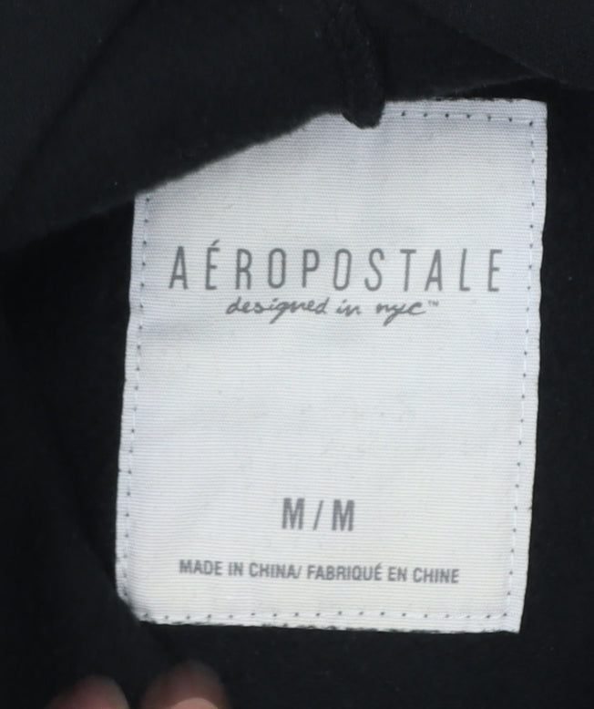 Womens UK Size M Aéropostale Black Pullover Hoodie