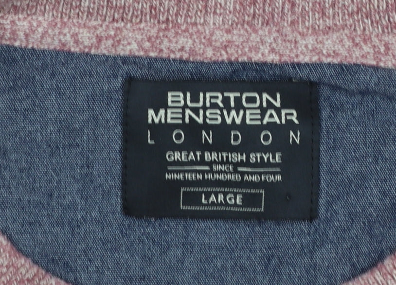 Mens UK Size L Burton Menswear London Pink Pullover Jumper