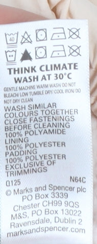 Marks and Spencer Unisex Baby Beige Puffer Jacket 9-12 Months Hooded Lined Winter Coat