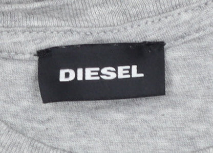 Boys UK Size 12 Years Diesel Grey Basic T-Shirt