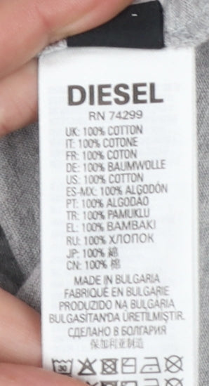 Boys UK Size 12 Years Diesel Grey Basic T-Shirt