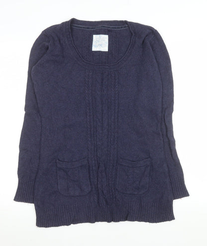 Womens UK Size 12 Fat Face Blue Pullover Jumper