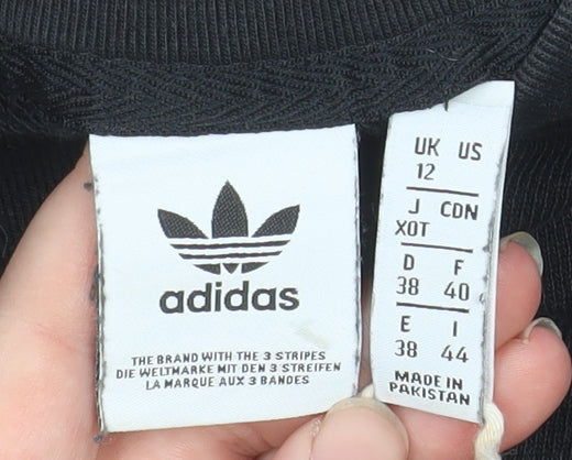 Womens UK Size 12 adidas Black Pullover Sweatshirt