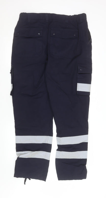 Mens UK Size 36 Tailored Image Regular Fit Cargo Blue Trousers