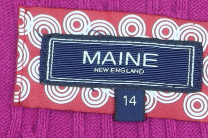 Womens UK Size 14 Maine New England Pink Cardigan Jumper