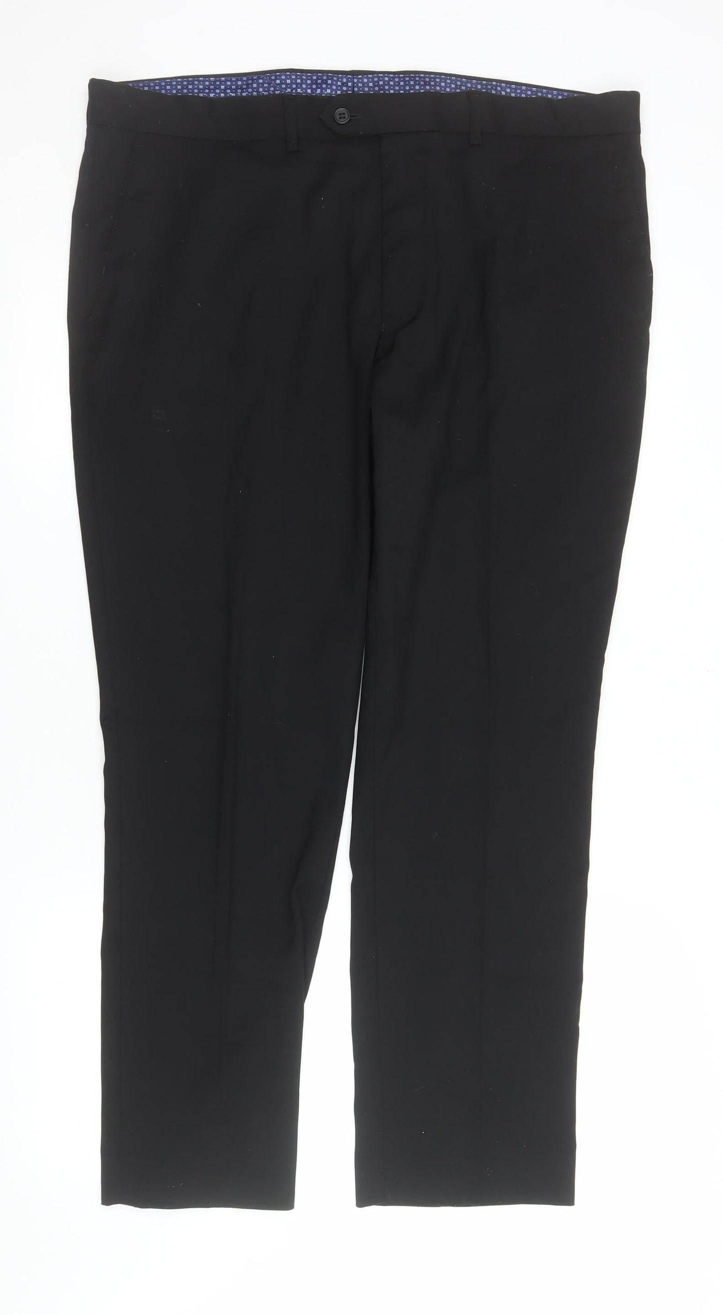 Mens UK Size 38 in St Bernard for Dunnes Stores Regular Fit Dress Pants Black Tr