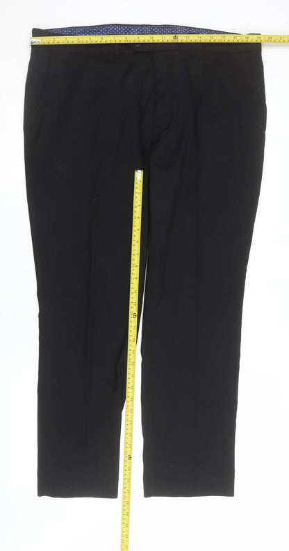 Mens UK Size 38 in St Bernard for Dunnes Stores Regular Fit Dress Pants Black Tr