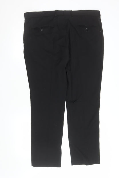 Mens UK Size 38 in St Bernard for Dunnes Stores Regular Fit Dress Pants Black Tr