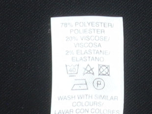 Mens UK Size 38 in St Bernard for Dunnes Stores Regular Fit Dress Pants Black Tr