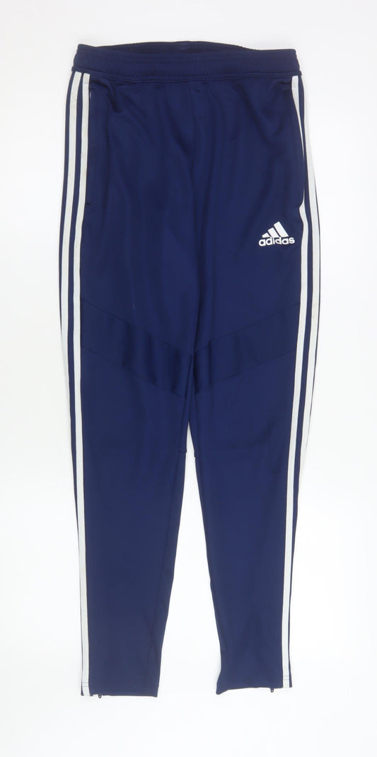 Mens UK Size S adidas Slim Fit Track Pants Blue Trousers