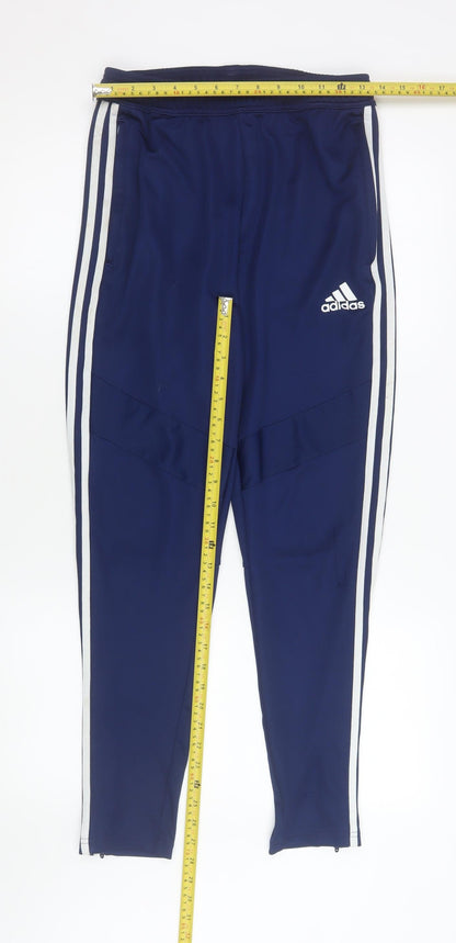 Mens UK Size S adidas Slim Fit Track Pants Blue Trousers