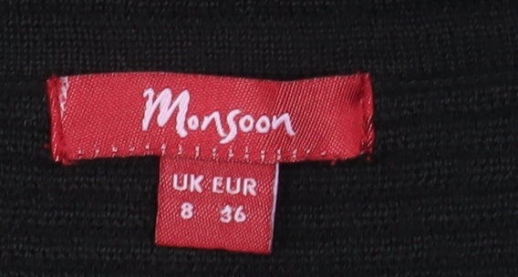 Womens UK Size 8 Monsoon Black Cardigan Jumper