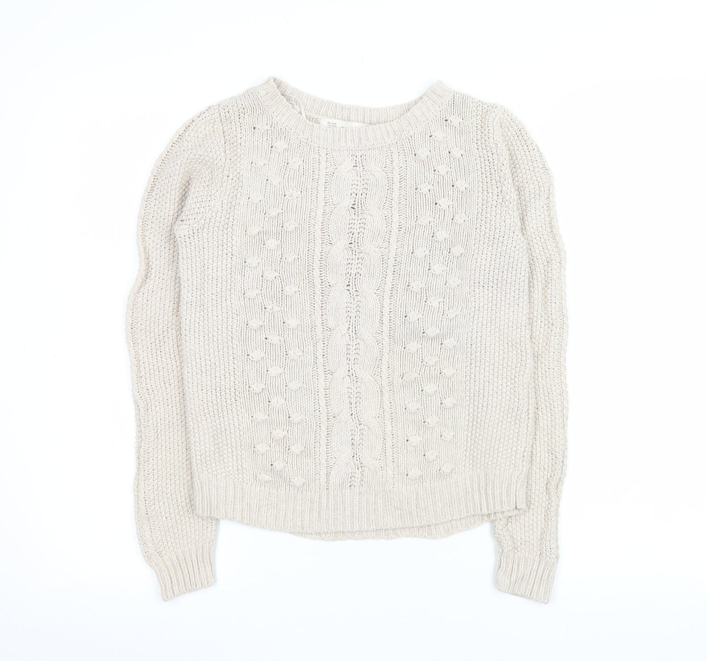 Womens UK Size 14 Zara Beige Pullover Jumper