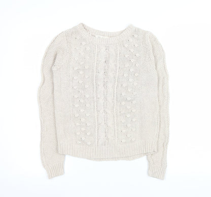 Womens UK Size 14 Zara Beige Pullover Jumper