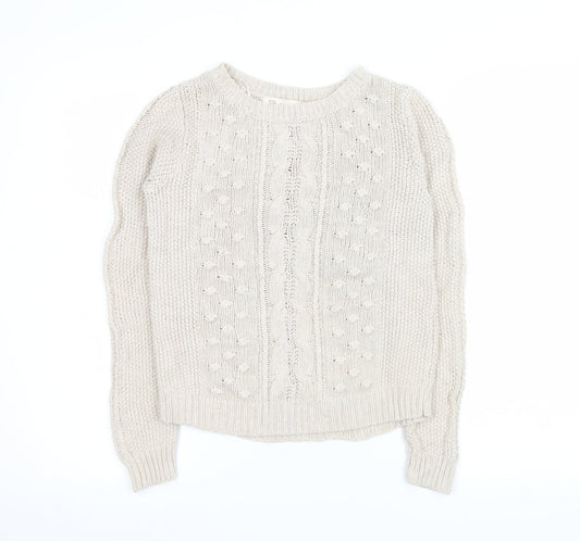 Womens UK Size 14 Zara Beige Pullover Jumper