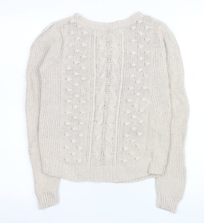 Womens UK Size 14 Zara Beige Pullover Jumper