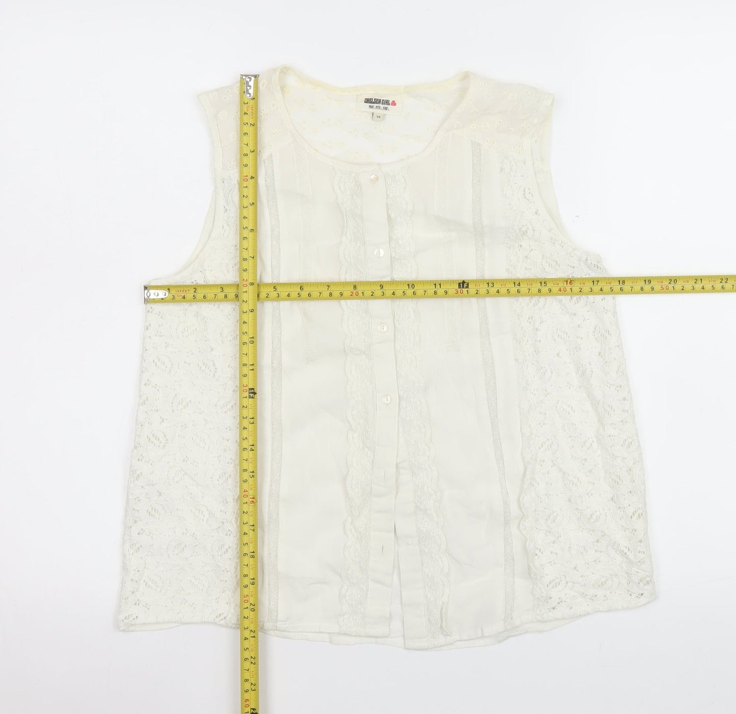 Womens UK Size 14 Chelsea Girl Ivory Camisole Blouse