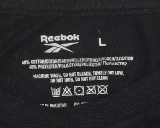 Mens UK Size L Reebok Black  T-Shirt