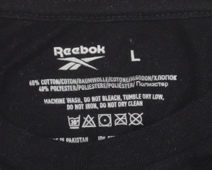 Mens UK Size L Reebok Black  T-Shirt