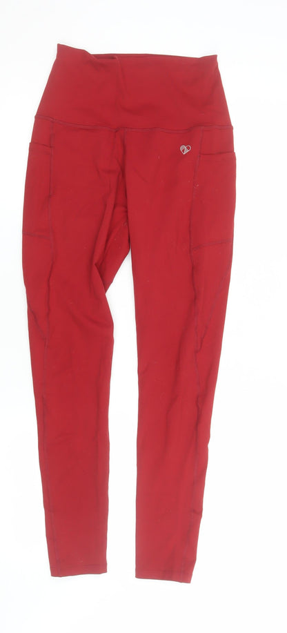 Womens UK Size S Peachylean Athletic Fit Leggings Red Leggings
