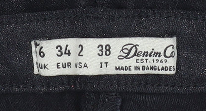 Womens UK Size 6 Denim Co Slim Fit Jegging Black Trousers