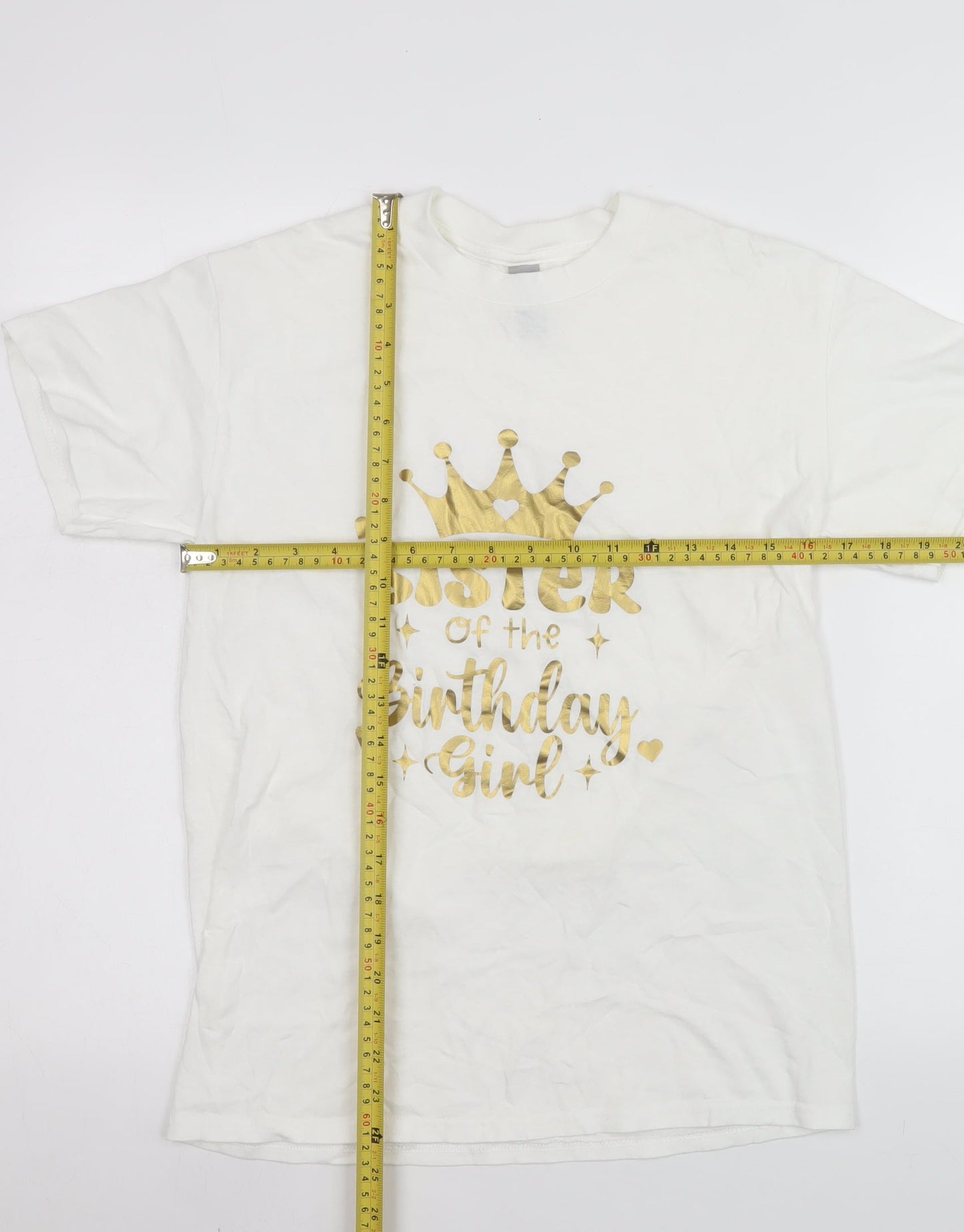 Womens UK Size S Gildan White Basic T-Shirt