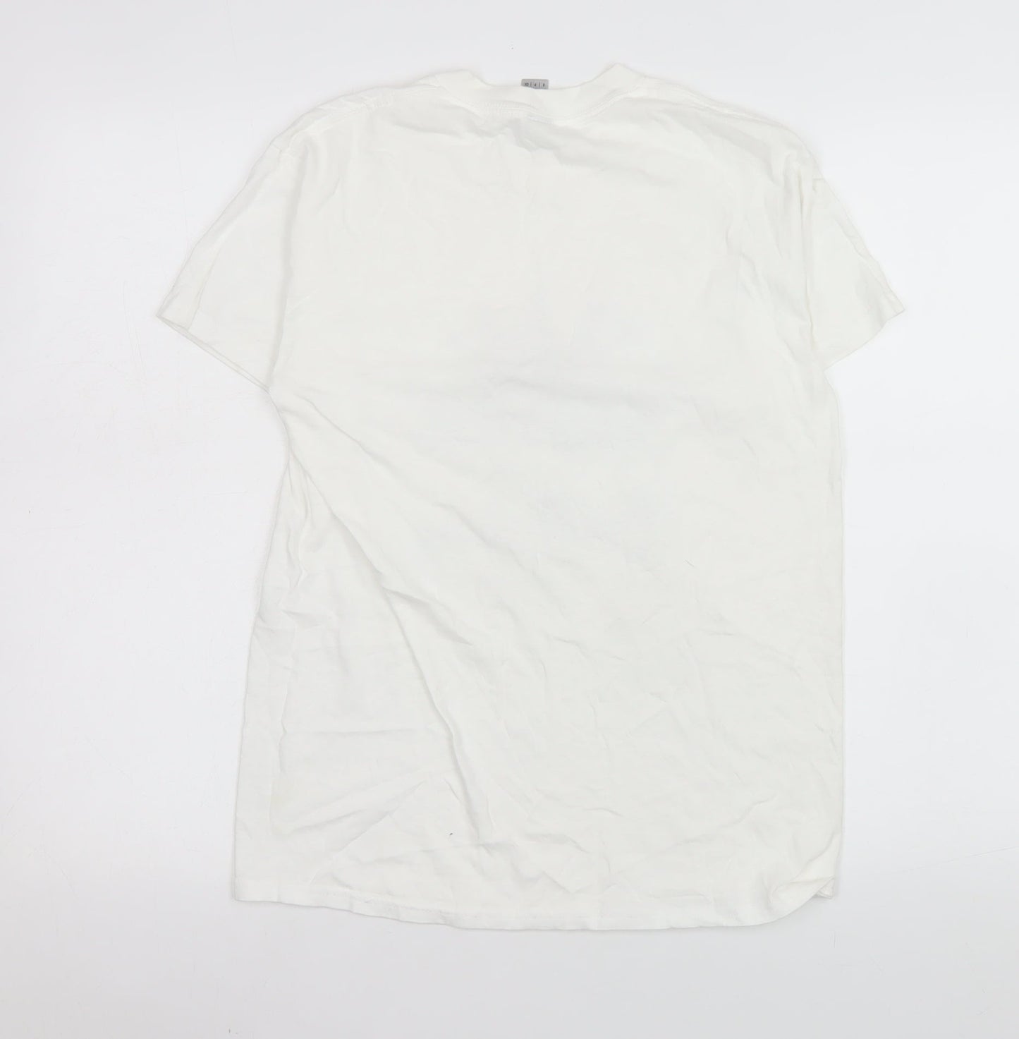 Womens UK Size S Gildan White Basic T-Shirt