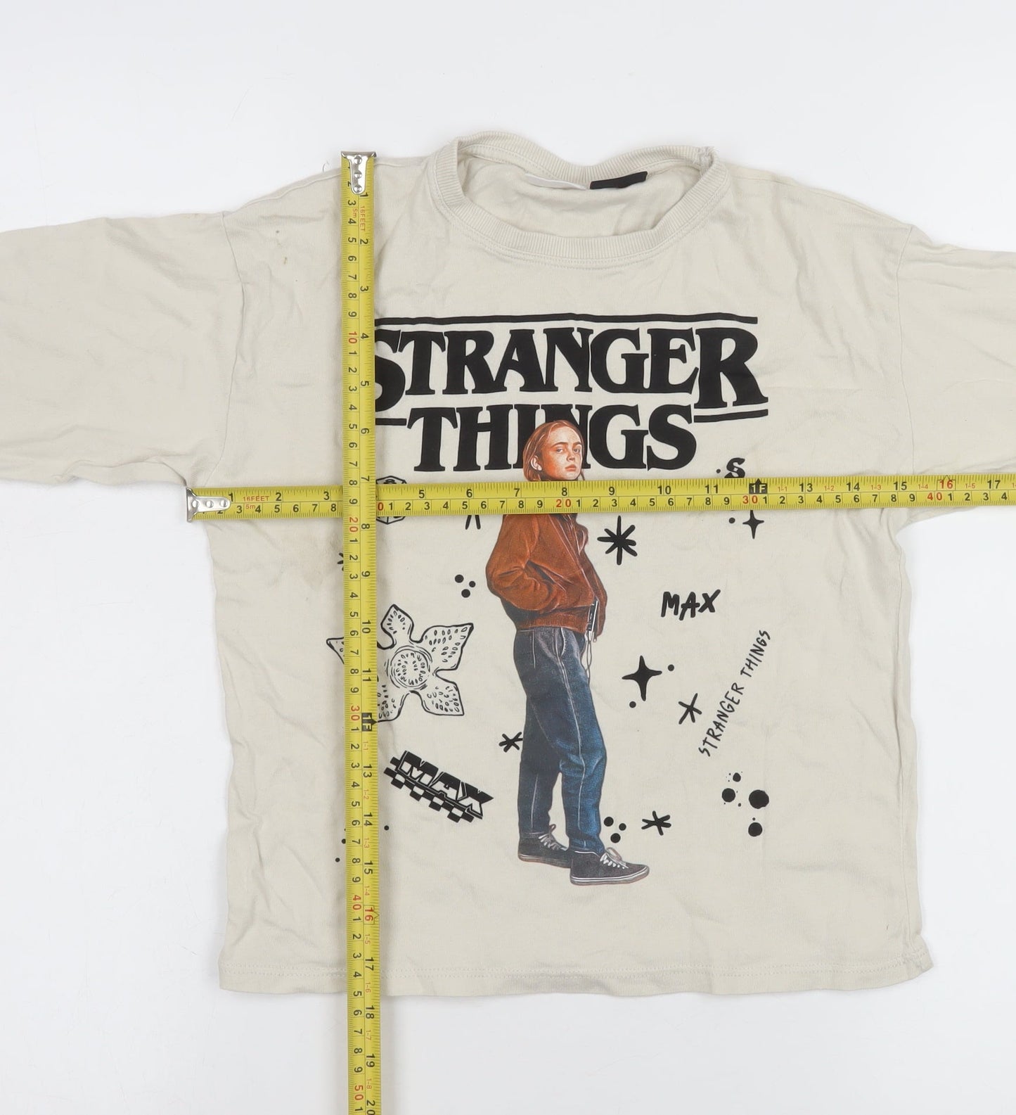 Girls UK Size 8-9 Years Zara Beige Pullover T-Shirt