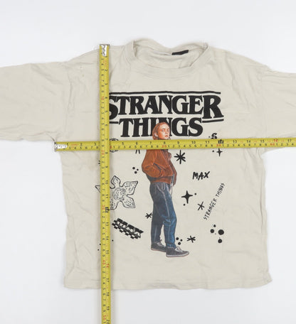 Girls UK Size 8-9 Years Zara Beige Pullover T-Shirt