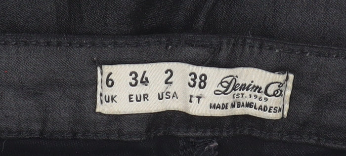 Womens UK Size 6 Denim Co Slim Fit Jegging Black Trousers