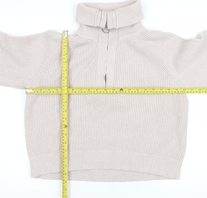 Mens UK Size S Pull&Bear Beige 1/2 Zip Sweatshirt