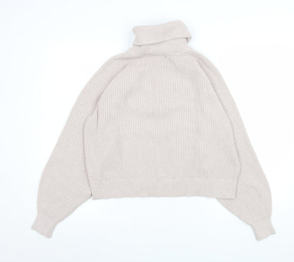 Mens UK Size S Pull&Bear Beige 1/2 Zip Sweatshirt