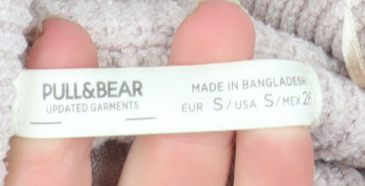 Mens UK Size S Pull&Bear Beige 1/2 Zip Sweatshirt