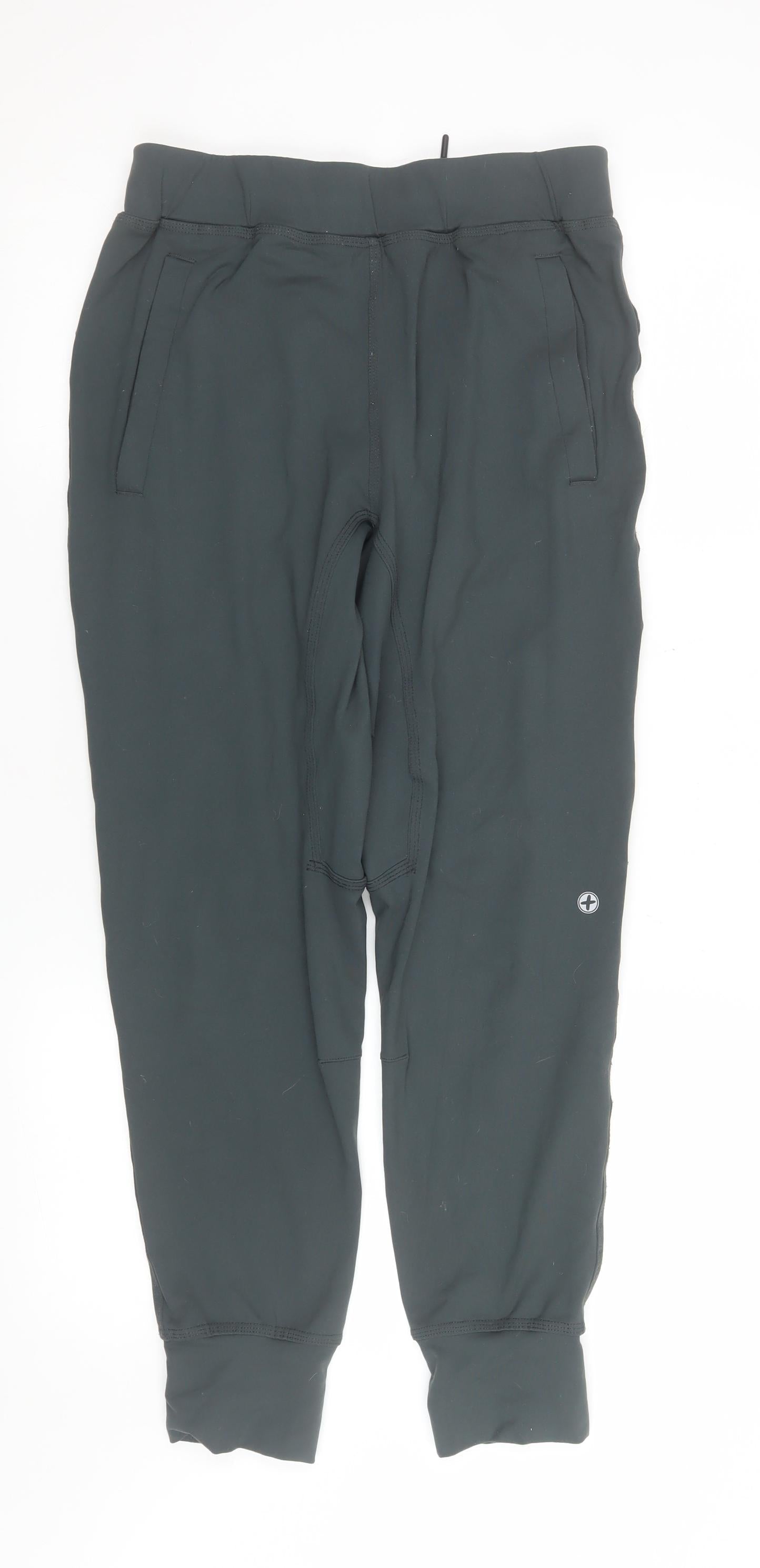 Womens UK Size M Gym+Coffee Slim Fit Jogger Black Trousers