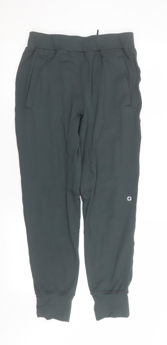 Womens UK Size M Gym+Coffee Slim Fit Jogger Black Trousers