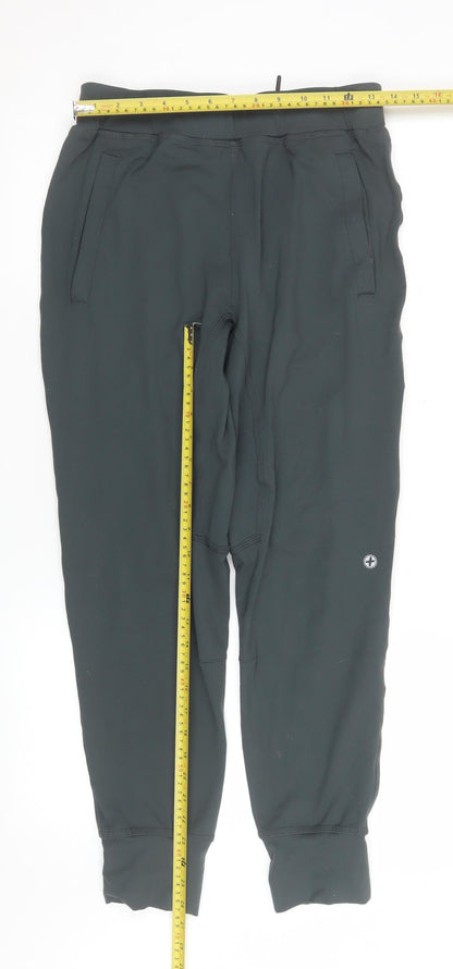 Womens UK Size M Gym+Coffee Slim Fit Jogger Black Trousers