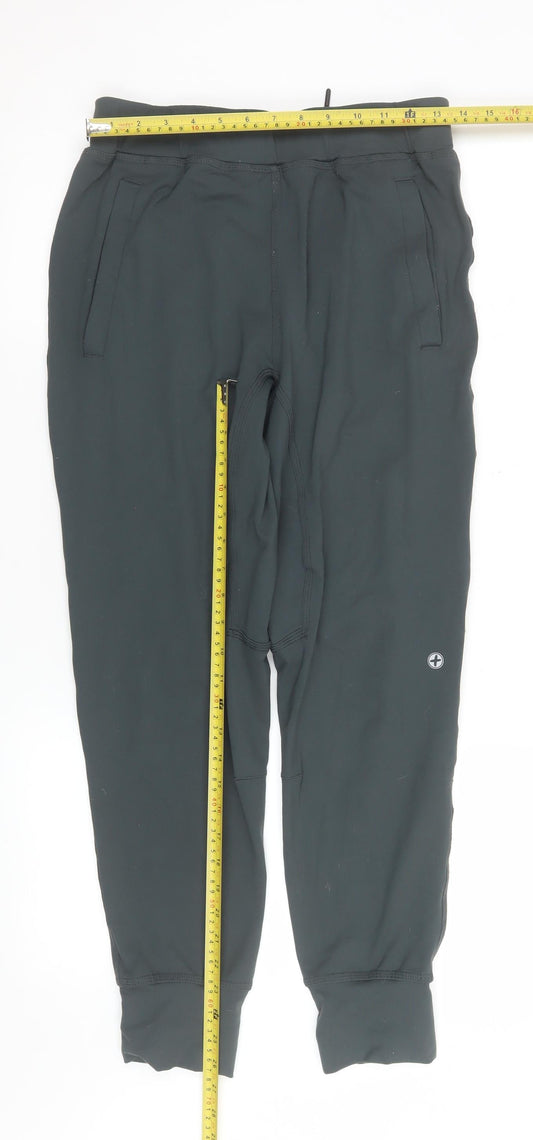Womens UK Size M Gym+Coffee Slim Fit Jogger Black Trousers