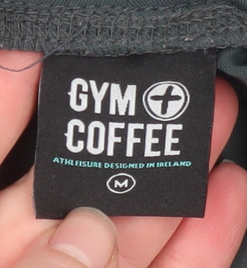 Womens UK Size M Gym+Coffee Slim Fit Jogger Black Trousers