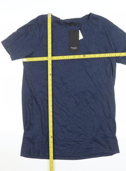 Matinique Men's Blue Cotton Crew Neck Short Sleeve T-Shirt Size L