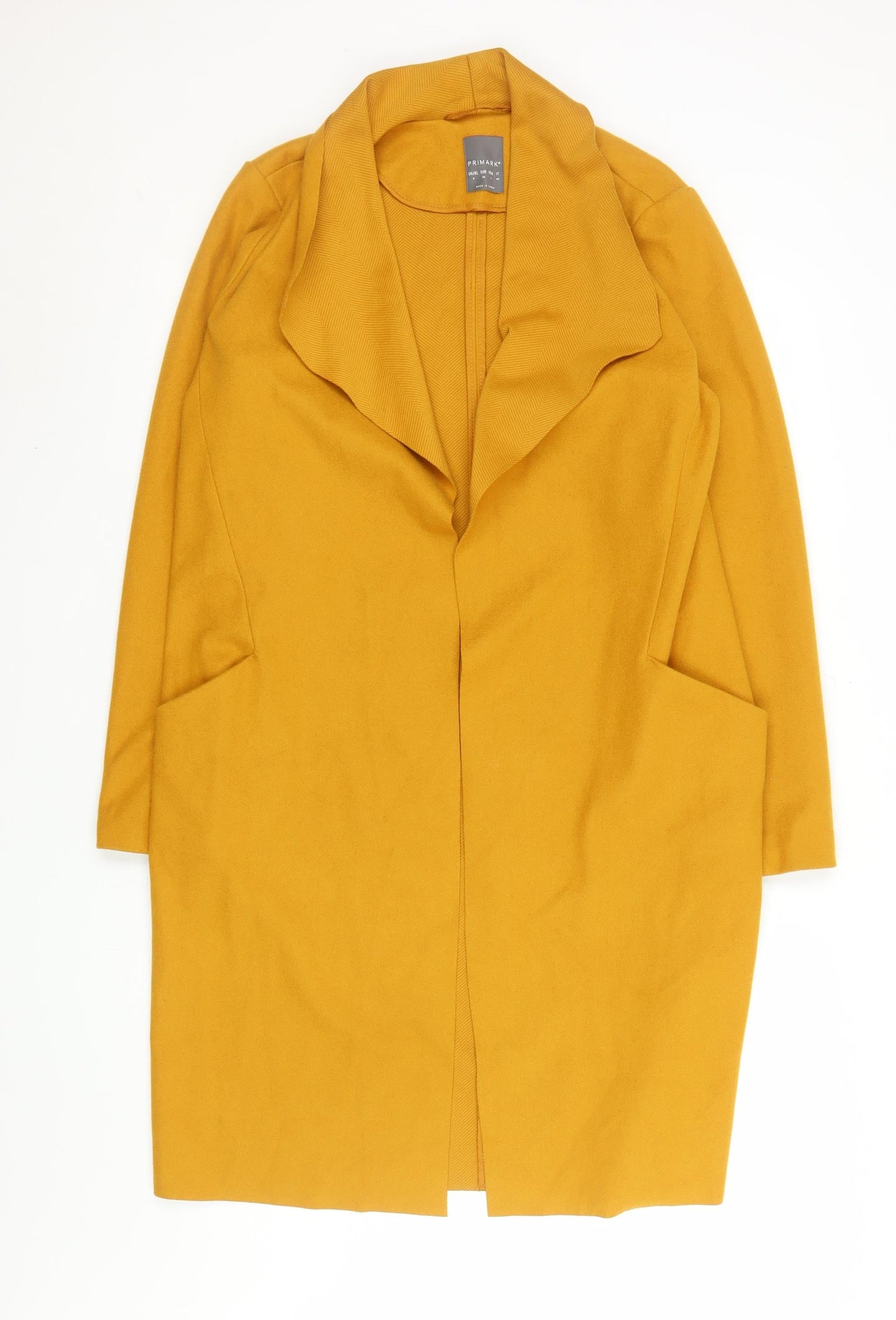 Womens UK Size 8 Primark Yellow Overcoat