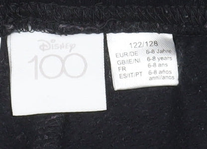 Disney Boys Black Marvel Jogger Trousers 6-8 Years Fleece Drawstring Pants