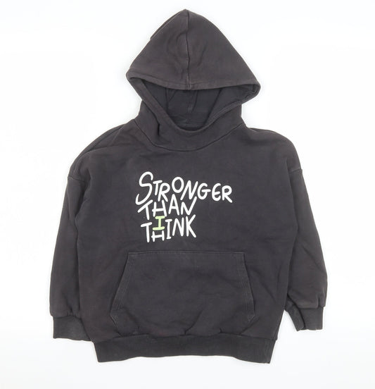 Girls UK Size 6-7 Years Marks and Spencer Black Pullover Hoodie