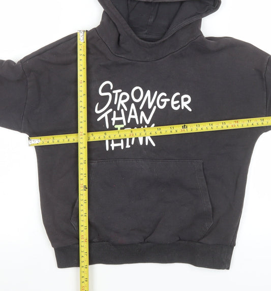 Girls UK Size 6-7 Years Marks and Spencer Black Pullover Hoodie
