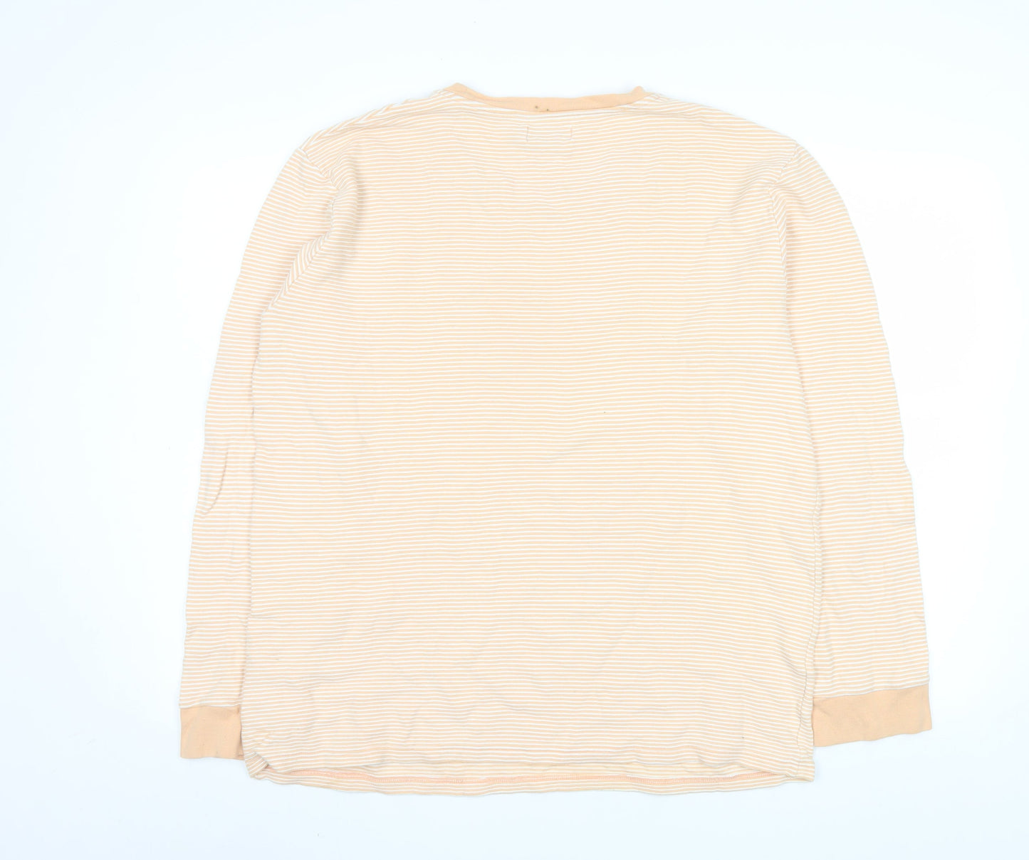 Topman Men's Beige Striped Long Sleeve XL Cotton Casual Shirt