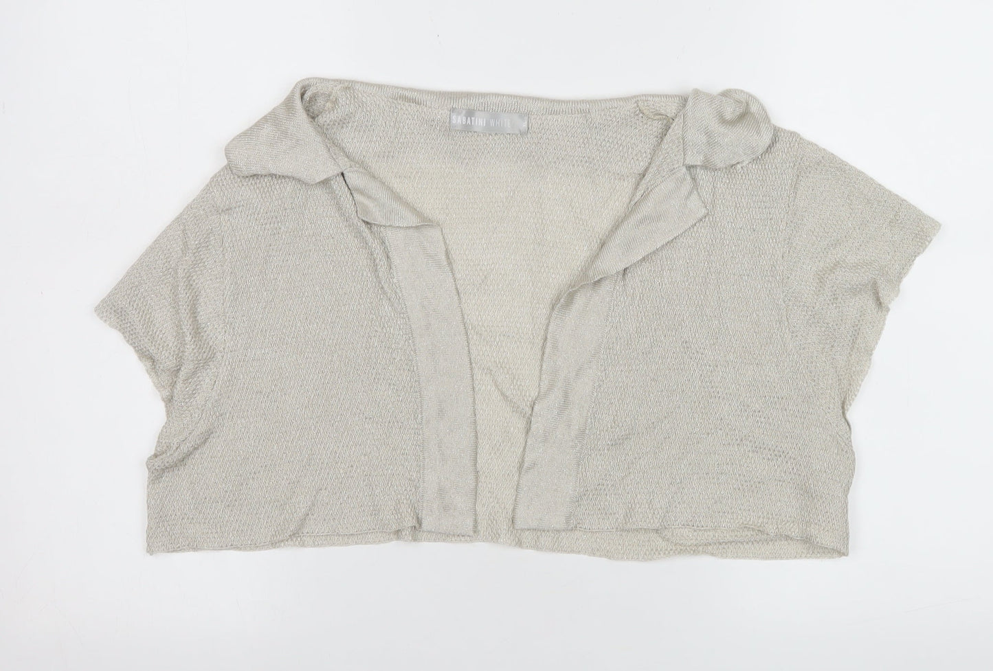 Womens UK Size XL Sabatini White Beige Shrug Jumper
