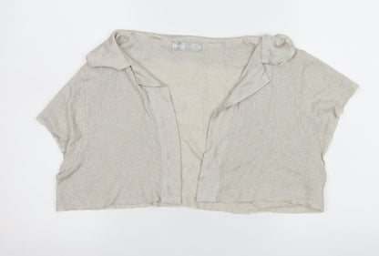 Womens UK Size XL Sabatini White Beige Shrug Jumper